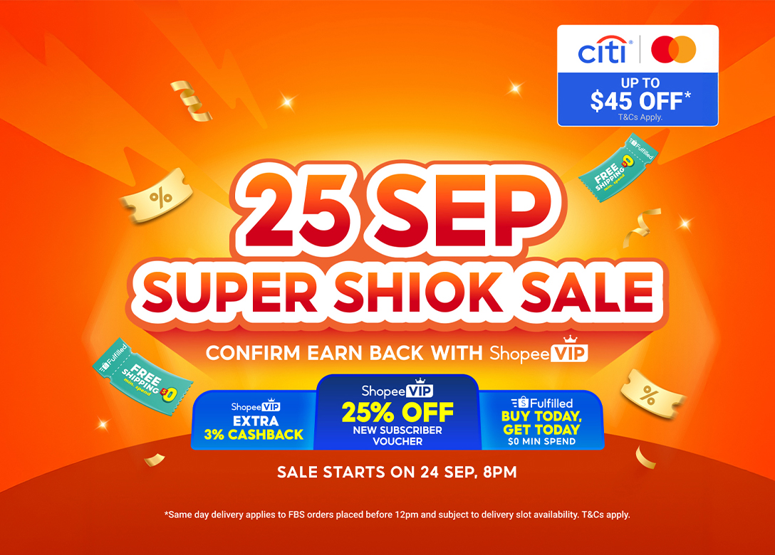 Shopee 25th Super Shiok Sale - Credit Card Shopping Offers