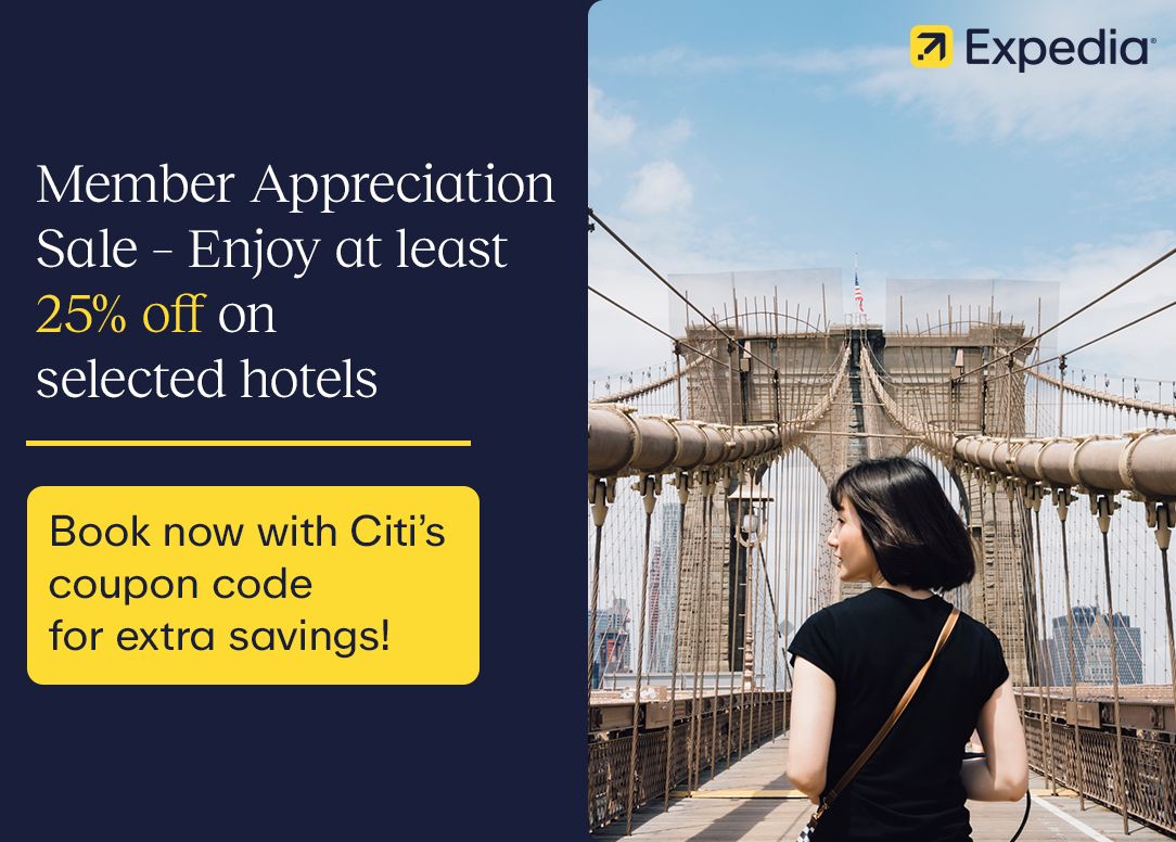 Enjoy amazing offers now at Expedia with Citi Cards! Enjoy amazing offers now at Expedia with Citi Cards!